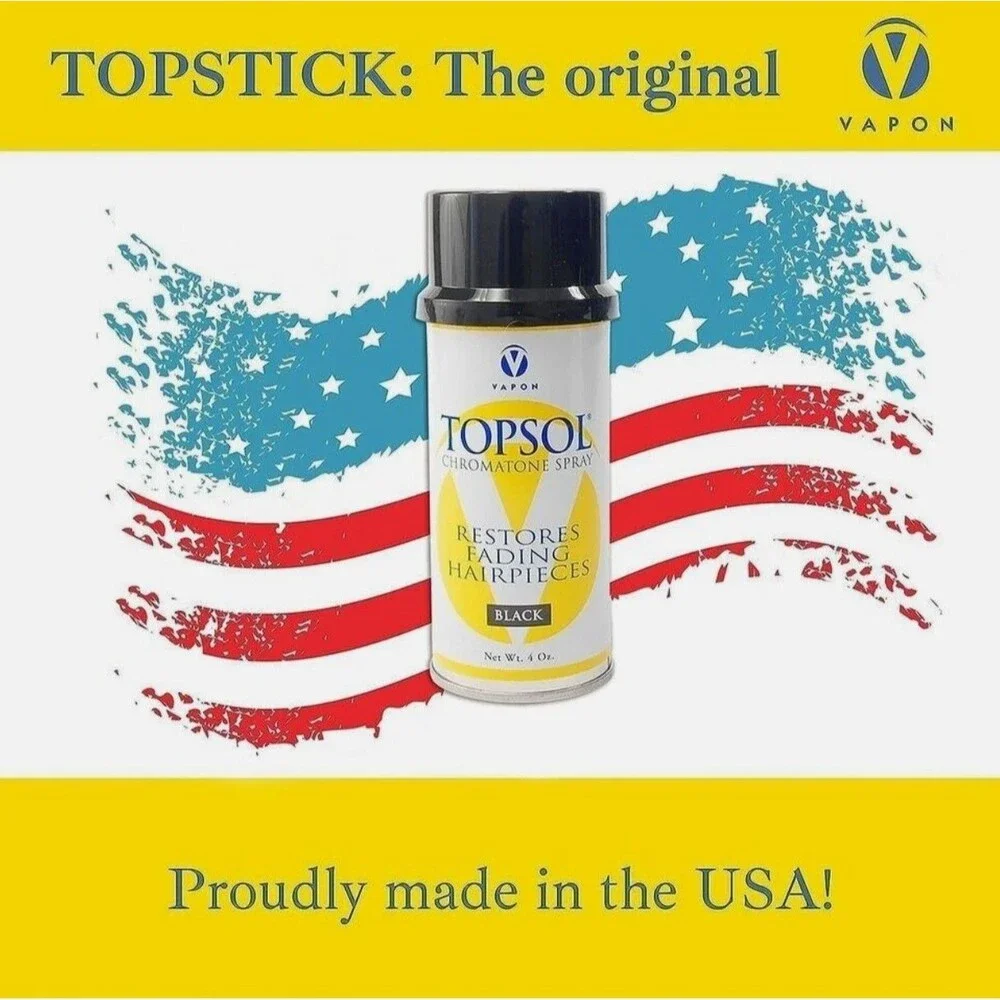 Vapon Topsol Chromatone Spray Black 4 Oz 2-Pack Hairpieces Wigs Toupees